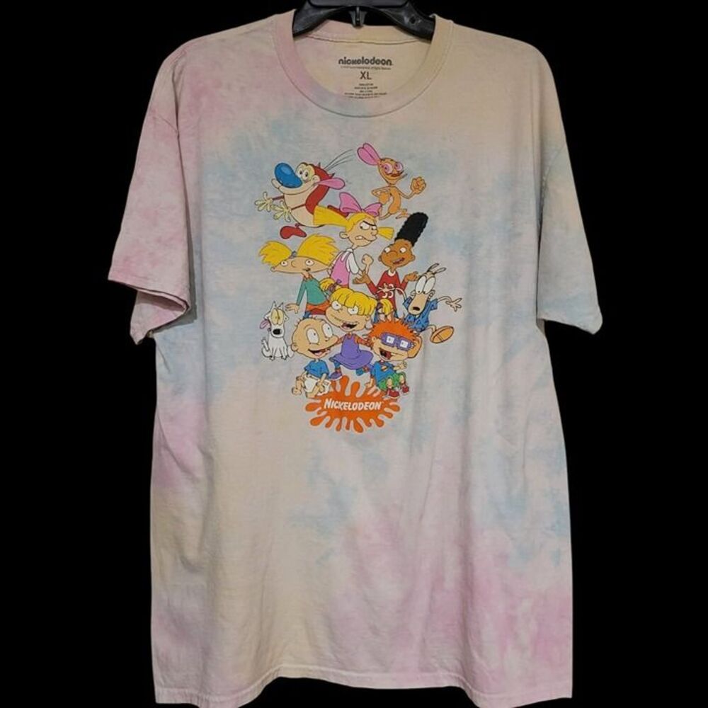 Nickelodeon Rugrats Tie Dye Adult Size XL Graphic  Tee Shirt 100% Cotton